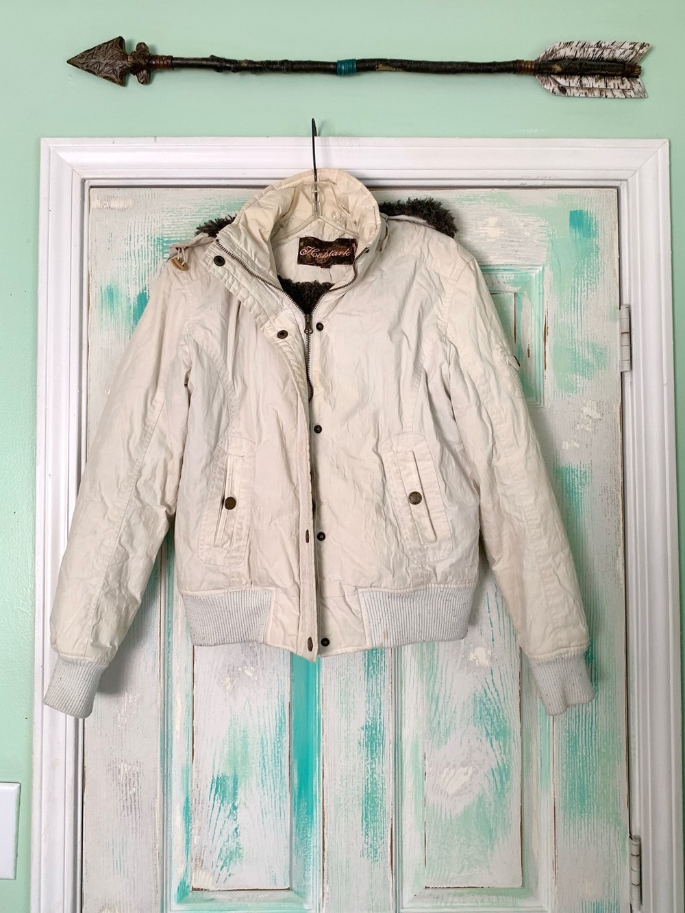 Vintage Y2K Holstark White/Cream Puffer Fur Jacket